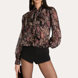 Melani Silk Chiffon Bow Blouse