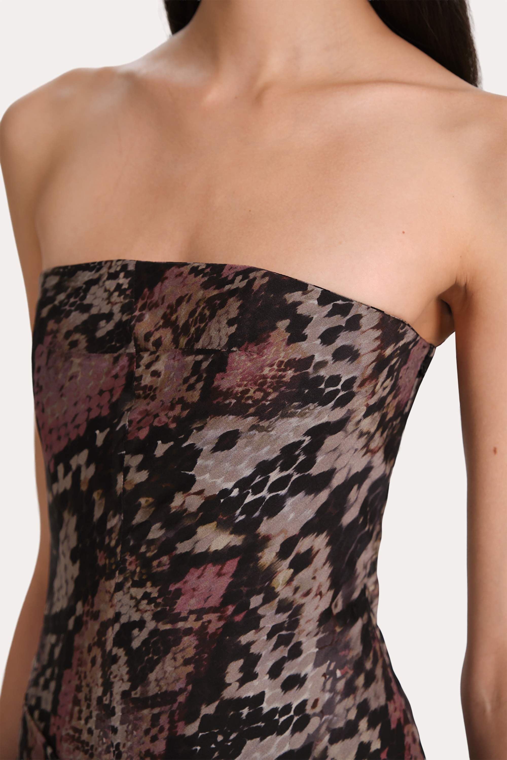 Melani Silk Chiffon Bustier Dress