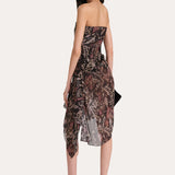 Melani Silk Chiffon Bustier Dress