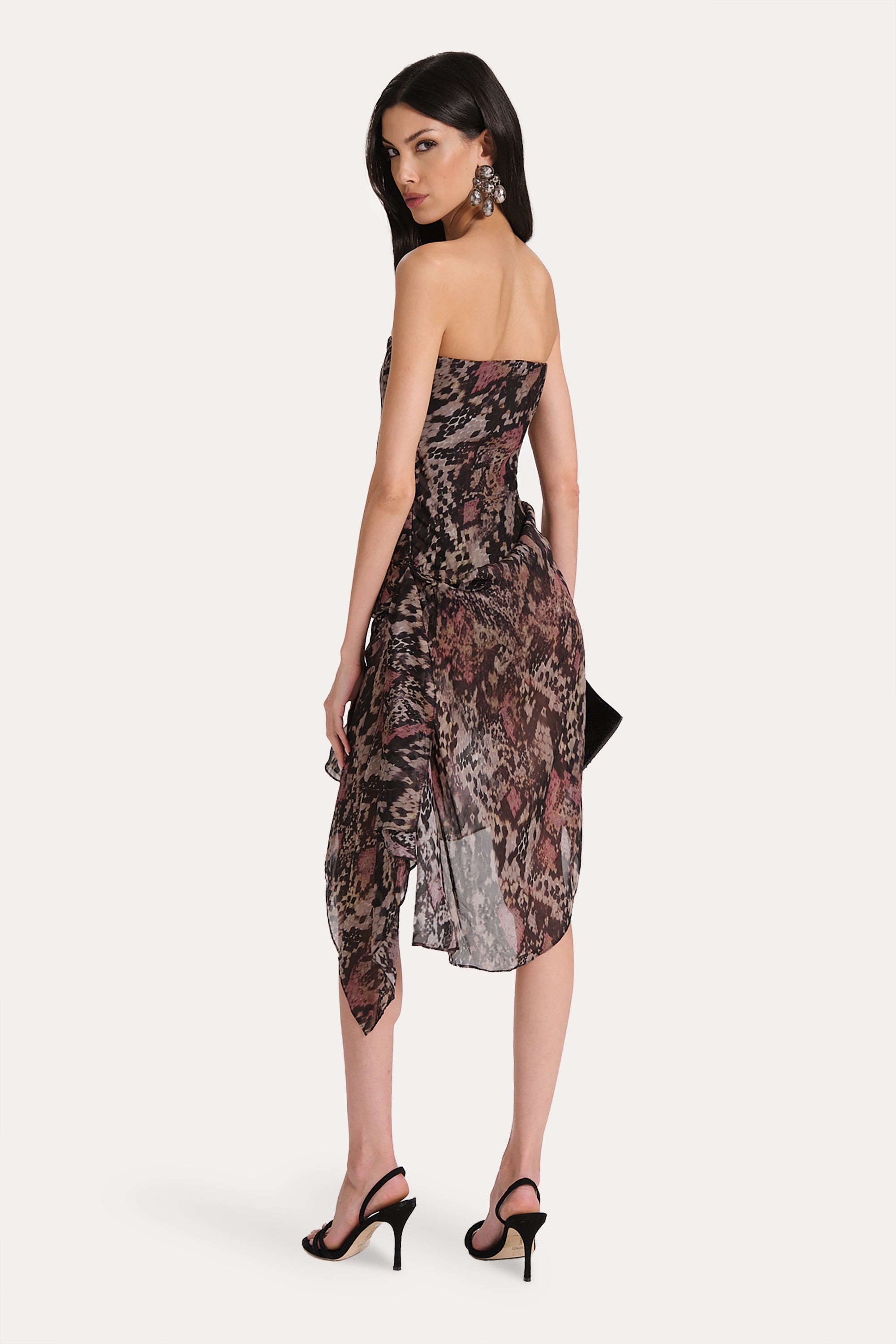 Melani Silk Chiffon Bustier Dress