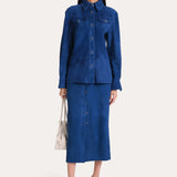 Althea Goat Suede Midi Skirt