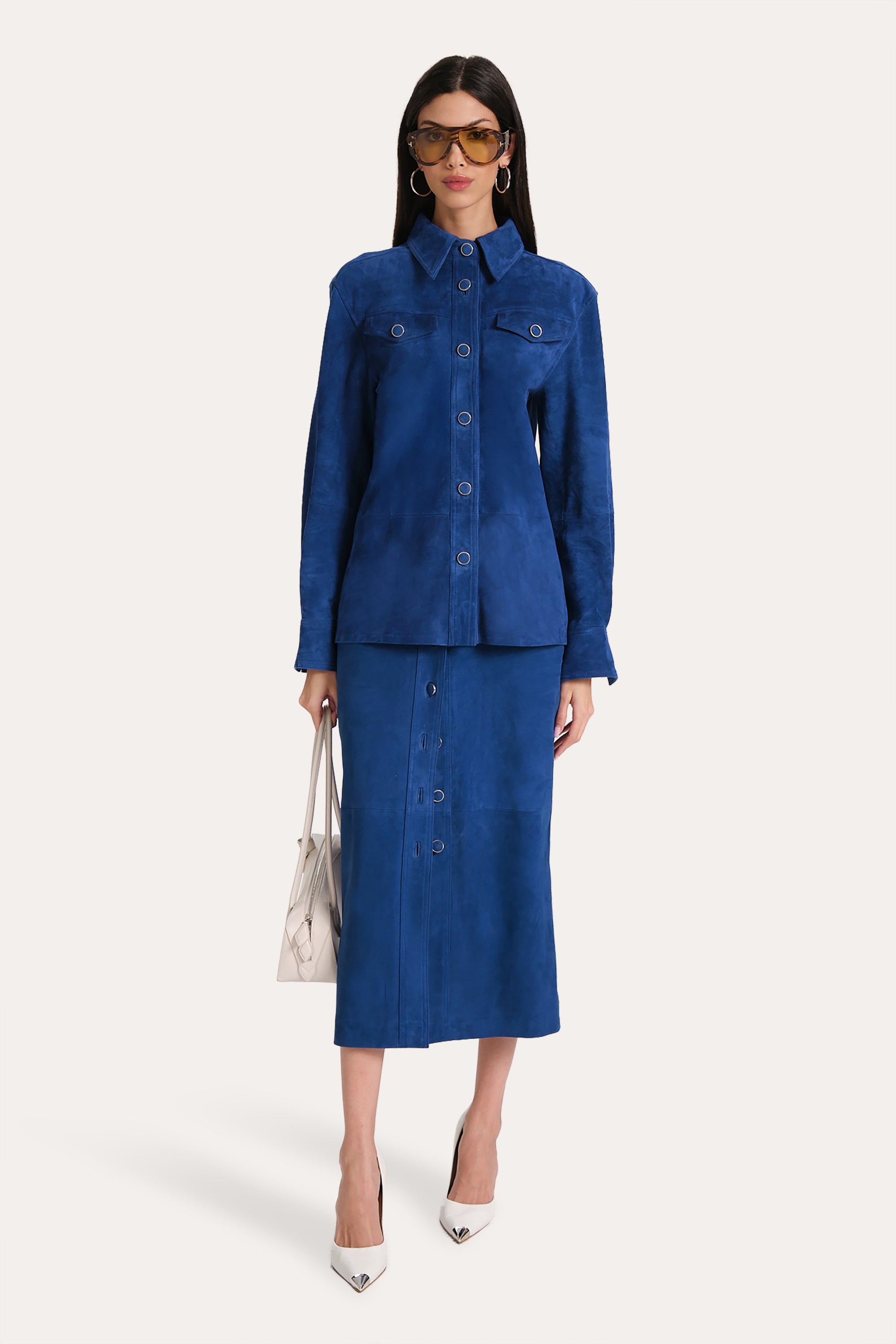 Althea Goat Suede Midi Skirt