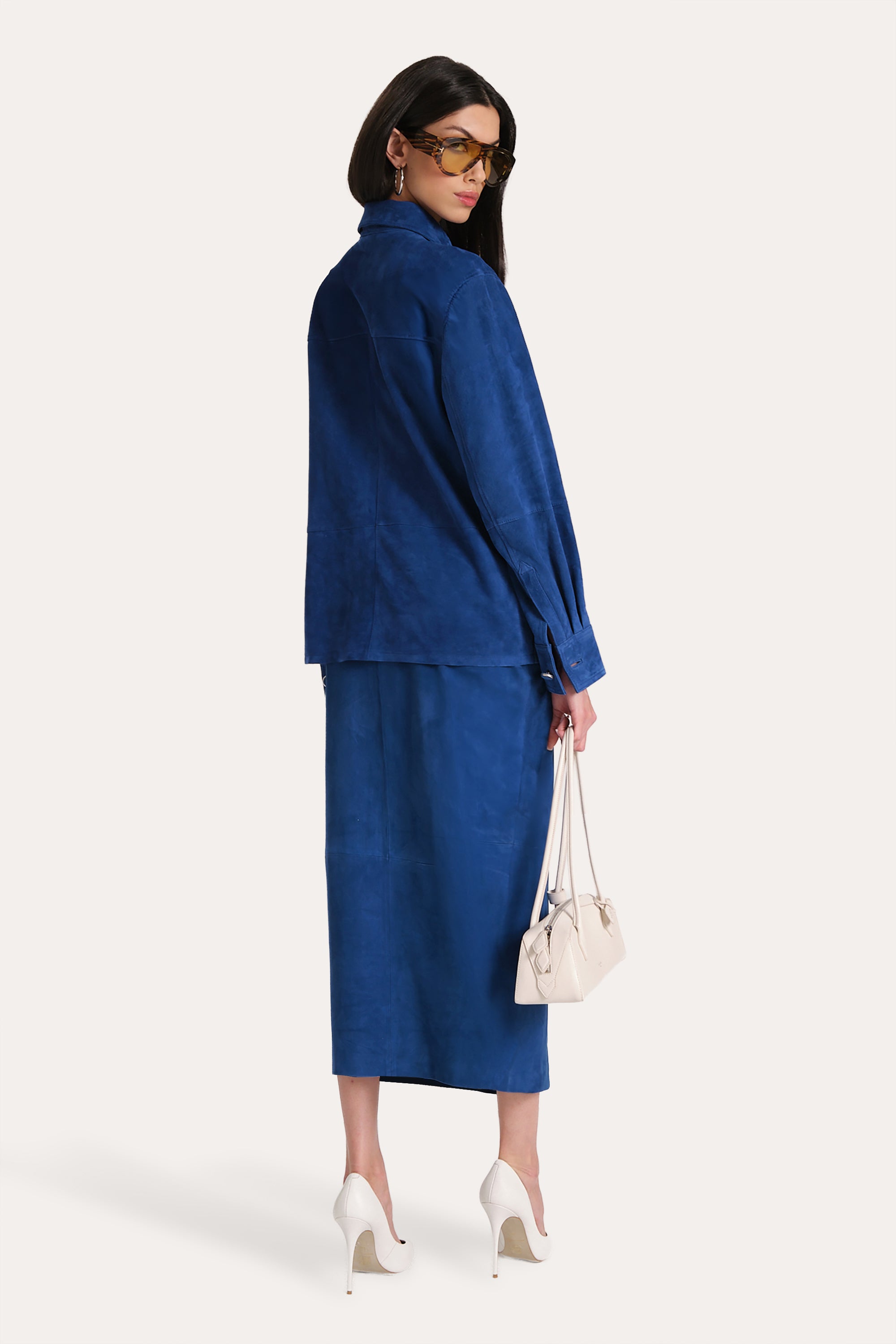 Althea Goat Suede Midi Skirt