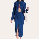 Althea Goat Suede Midi Skirt
