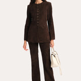 ANOUK GOAT SUEDE JACKET IN BITTER CHOCOLATE