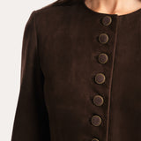 ANOUK GOAT SUEDE JACKET IN BITTER CHOCOLATE