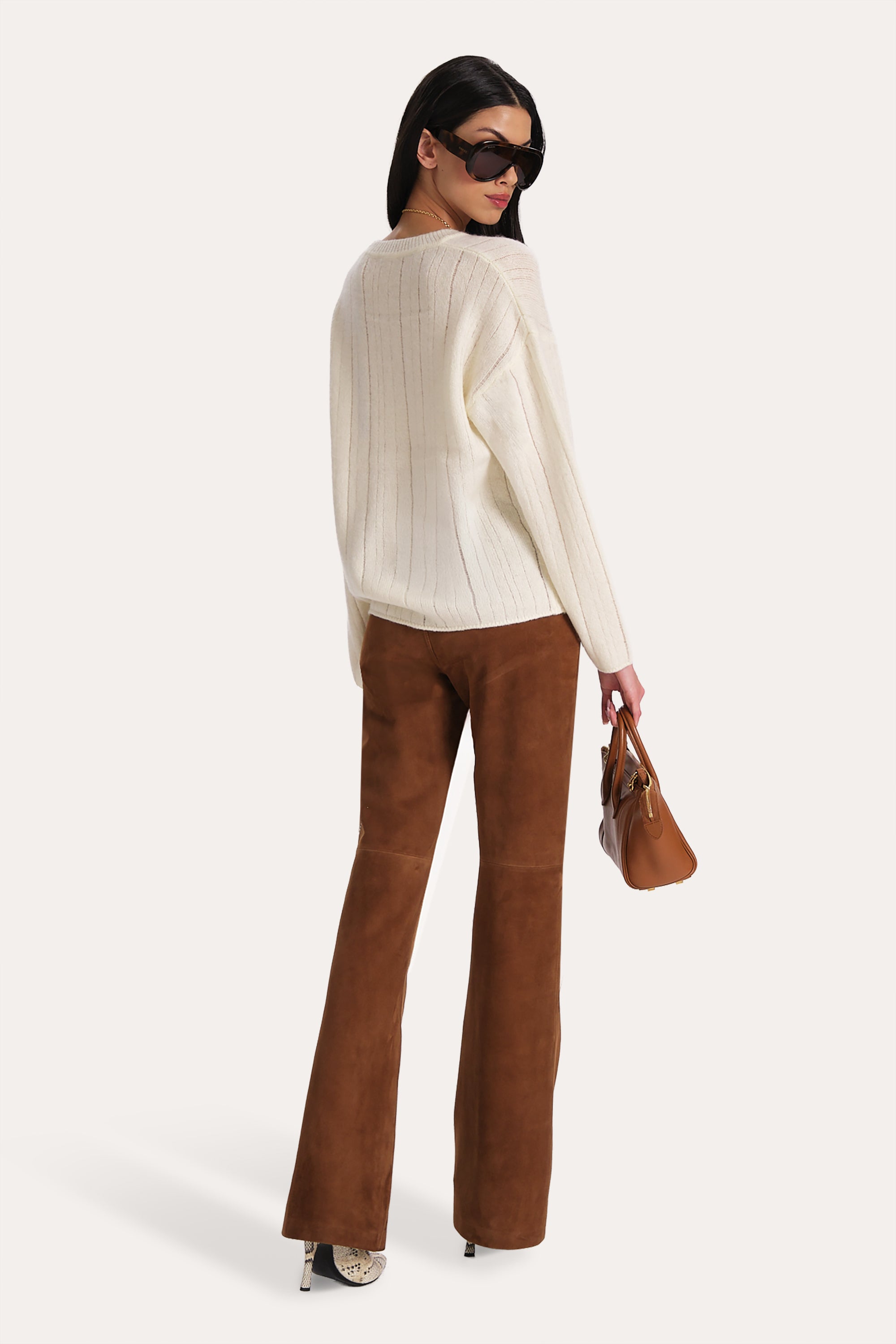 Anouk Goat Suede Flared Pants