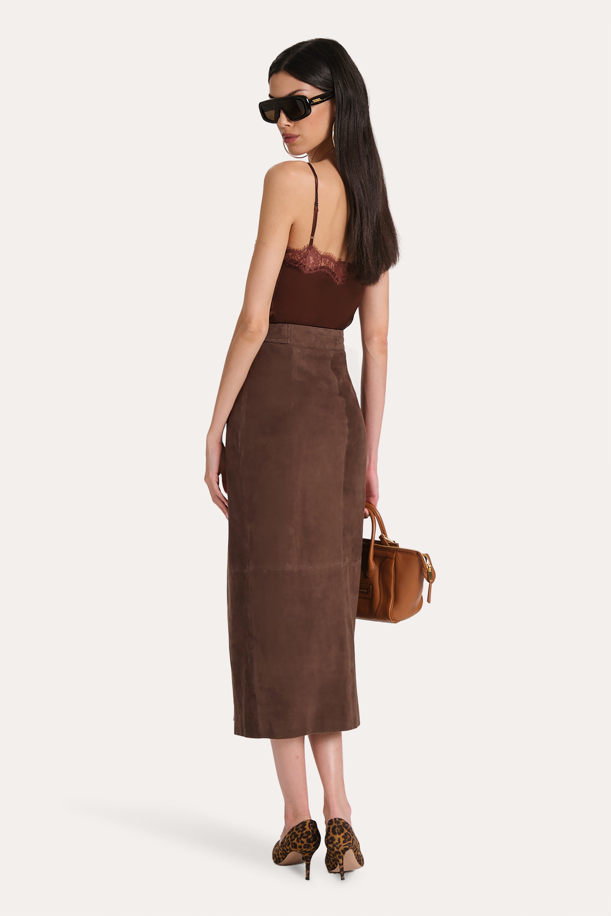 Althea Goat Suede Midi Skirt