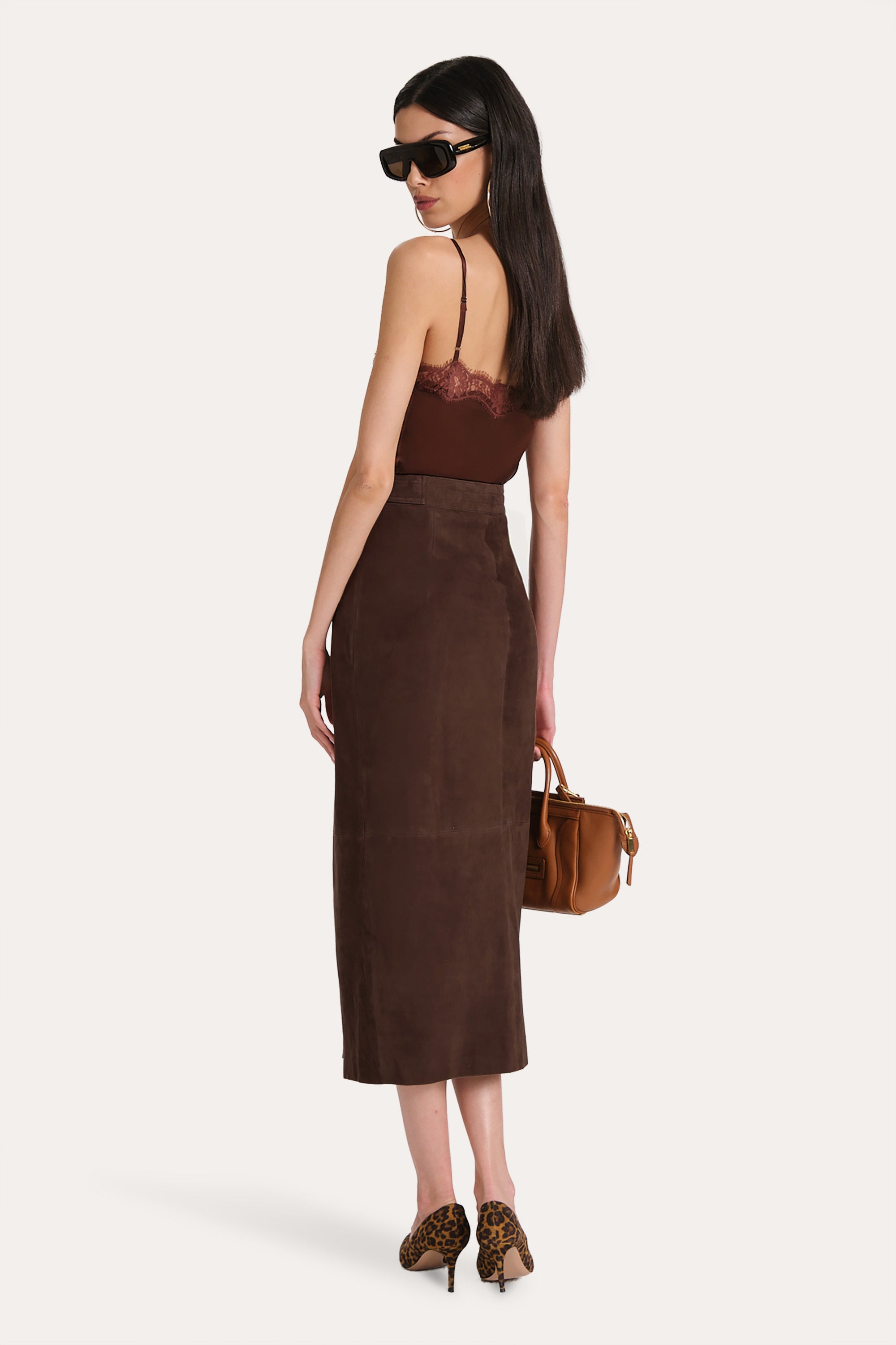 Althea Suede Midi Skirt
