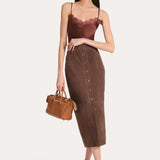 Althea Goat Suede Midi Skirt