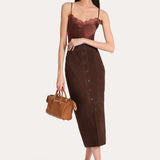 Althea Suede Midi Skirt