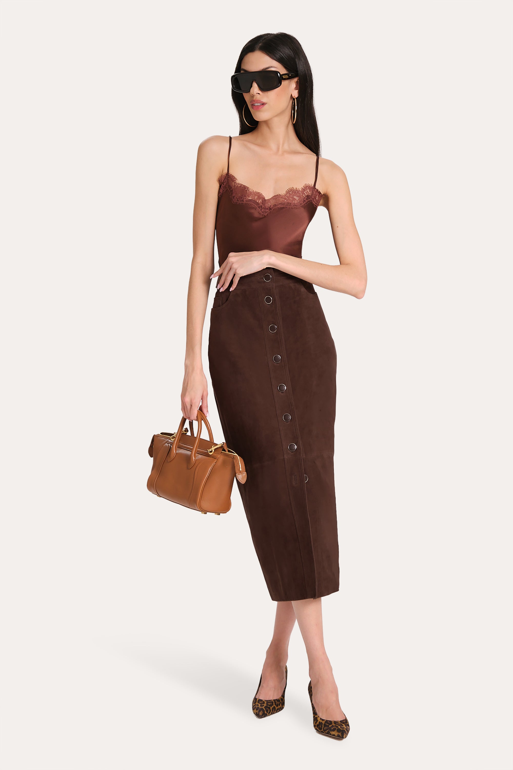 Althea Suede Midi Skirt