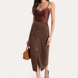 Althea Goat Suede Midi Skirt