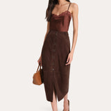 Althea Suede Midi Skirt
