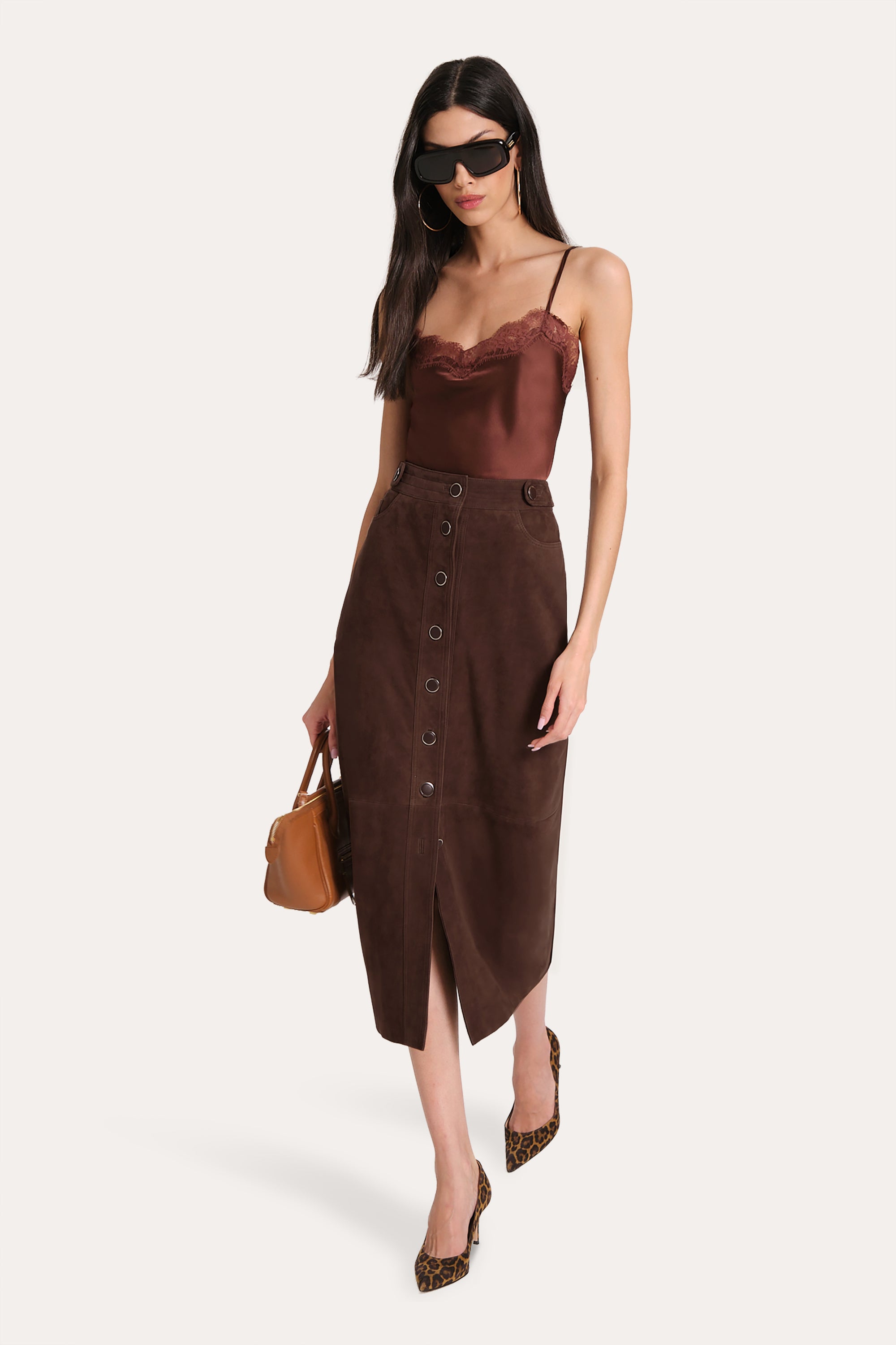 Althea Suede Midi Skirt