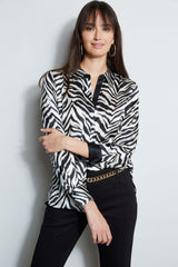 Silk Zebra Button Down Shirt