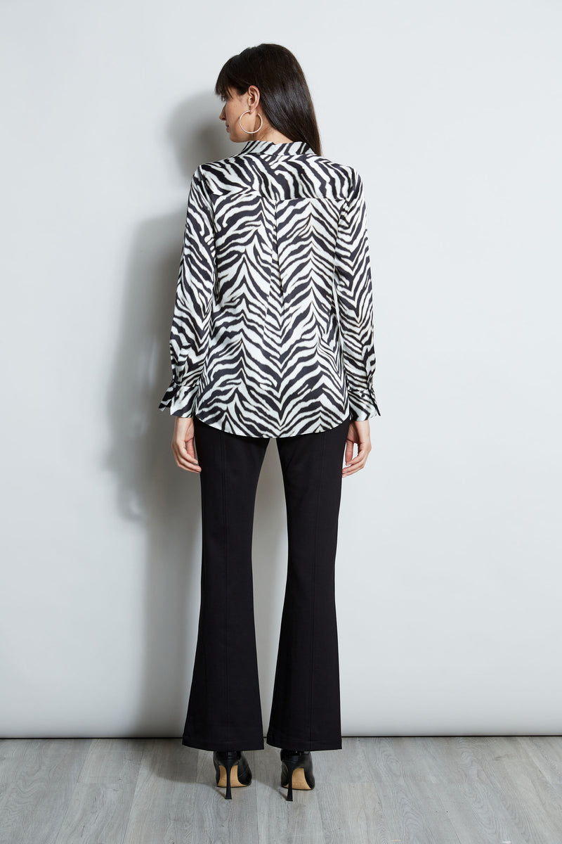 Silk Zebra Button Down Shirt