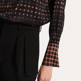 Morgan Silk Charmeuse Dot Shirt