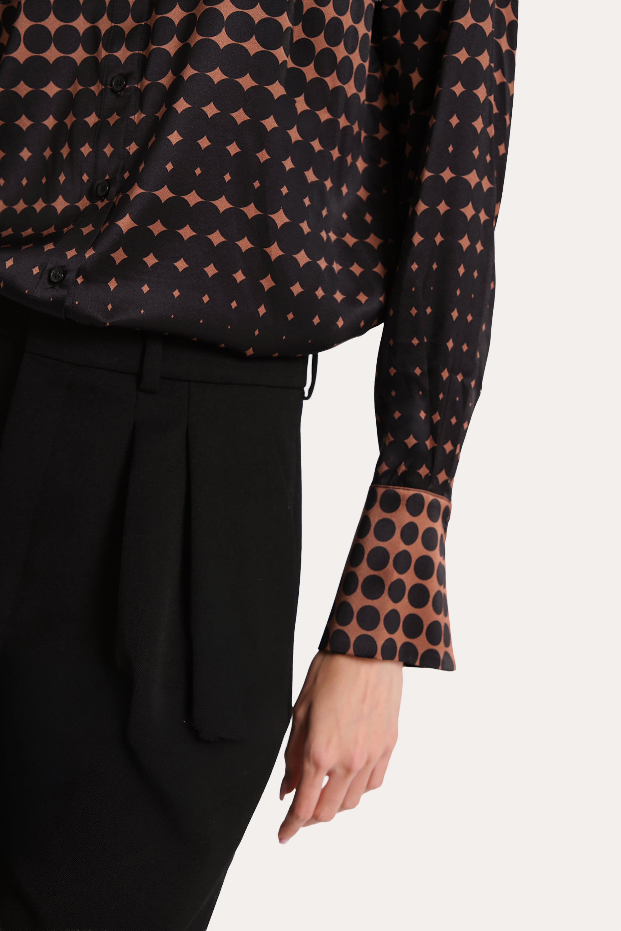 Morgan Silk Charmeuse Dot Shirt