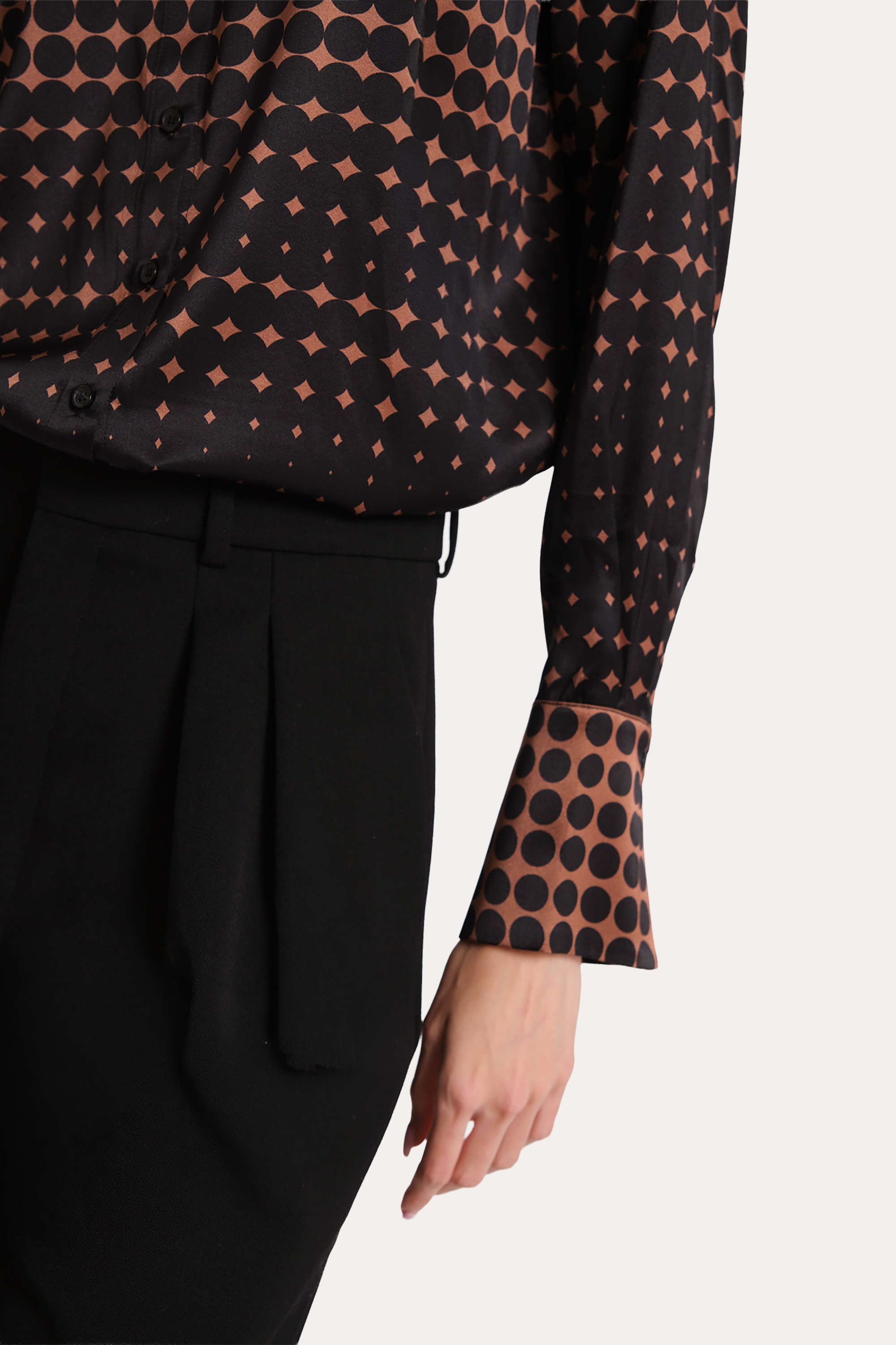 Morgan Silk Charmeuse Dot Shirt