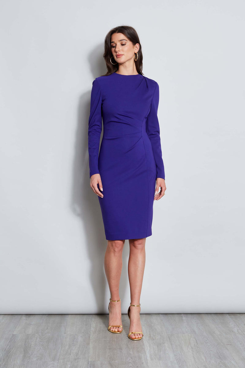 knee length dresses for ladies Ruched Long Sleeve Knit Dress Elie Tahari knee length dresses for ladies Ruched Long Sleeve Knit Dress Elie Tahari