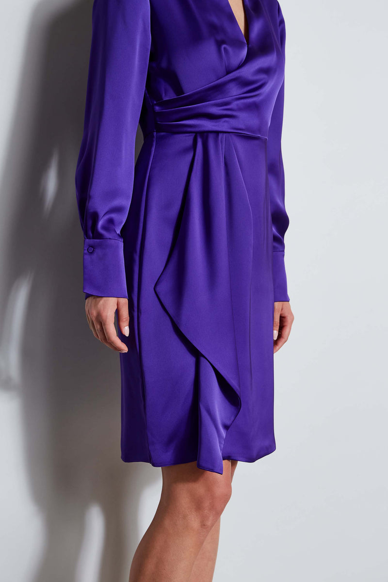 Long Sleeve Satin Wrap Dress Elie Tahari Long Sleeve Satin Wrap Dress Elie Tahari
