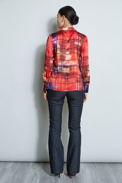 Silk Digital Plaid Shirt Image 4