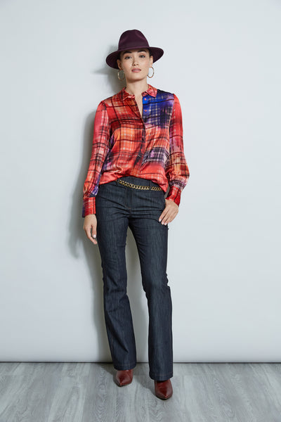 Silk Digital Plaid Shirt Image 3