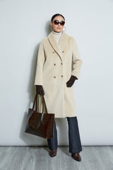 Faux Fur Double Breasted Coat