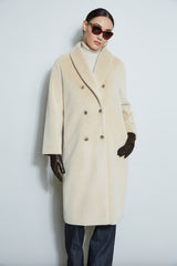 Faux Fur Double Breasted Coat