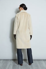 Faux Fur Double Breasted Coat