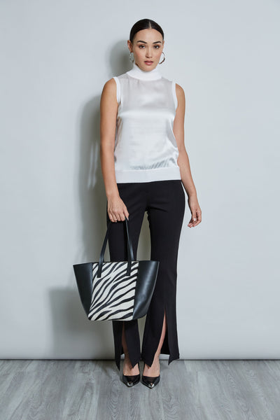 Sleeveless Satin Front Sweater Image 2