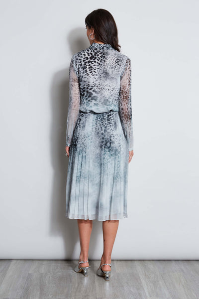 Silk Chiffon Pleated Cheetah Skirt Image 6