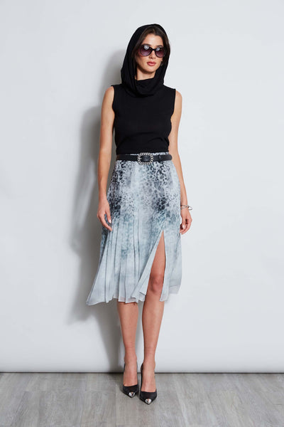 Silk Chiffon Pleated Cheetah Skirt Image 5