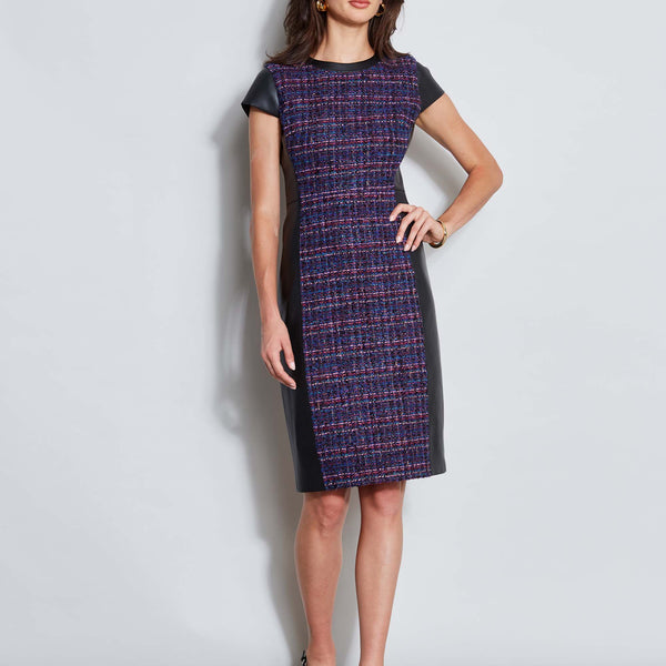 Alice + Olivia Clyde Houndstooth Tweed Sheath Dress