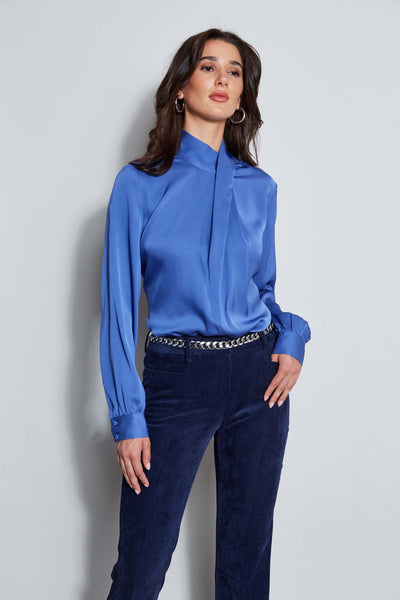 Silk Draped Neck Shirt Image 1