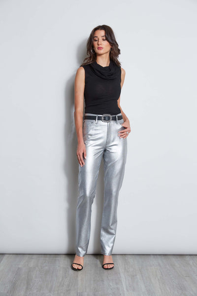 Metallic Stretch Twill Jeans Image 5