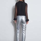 Metallic Stretch Twill Jeans