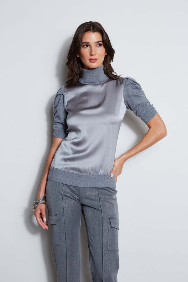 Satin Front Sweater