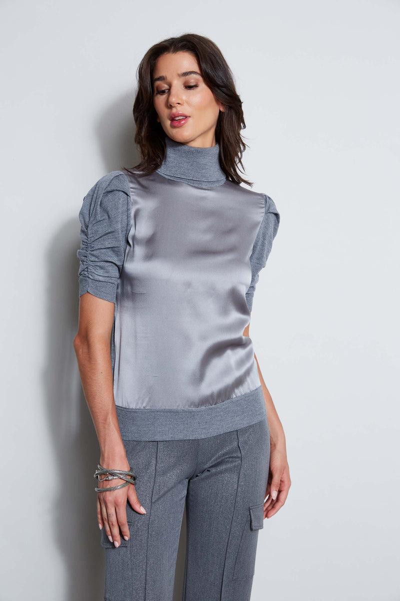 Satin Front Sweater