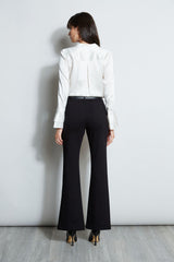 Silk Satin Ruffle Cuff Shirt