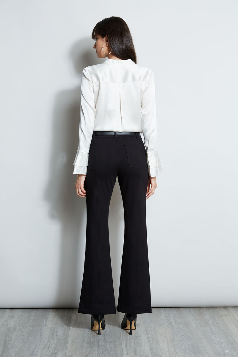 Silk Satin Ruffle Cuff Shirt