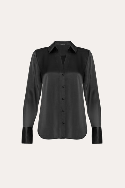 Silk Satin Button Down Shirt Image 1