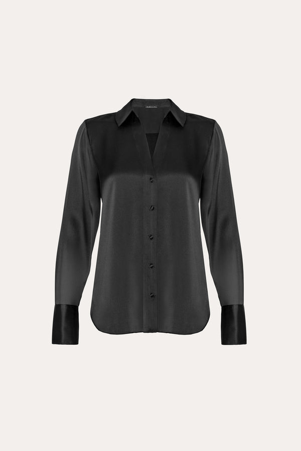 Silk Satin Button Down Shirt
