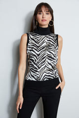 Silk Zebra Print Sweater