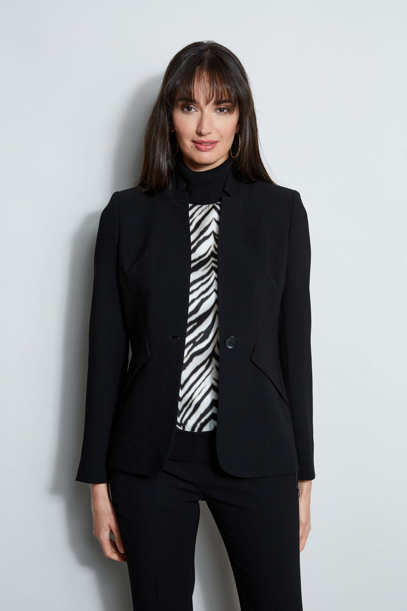 Notched Collar Panel Blazer