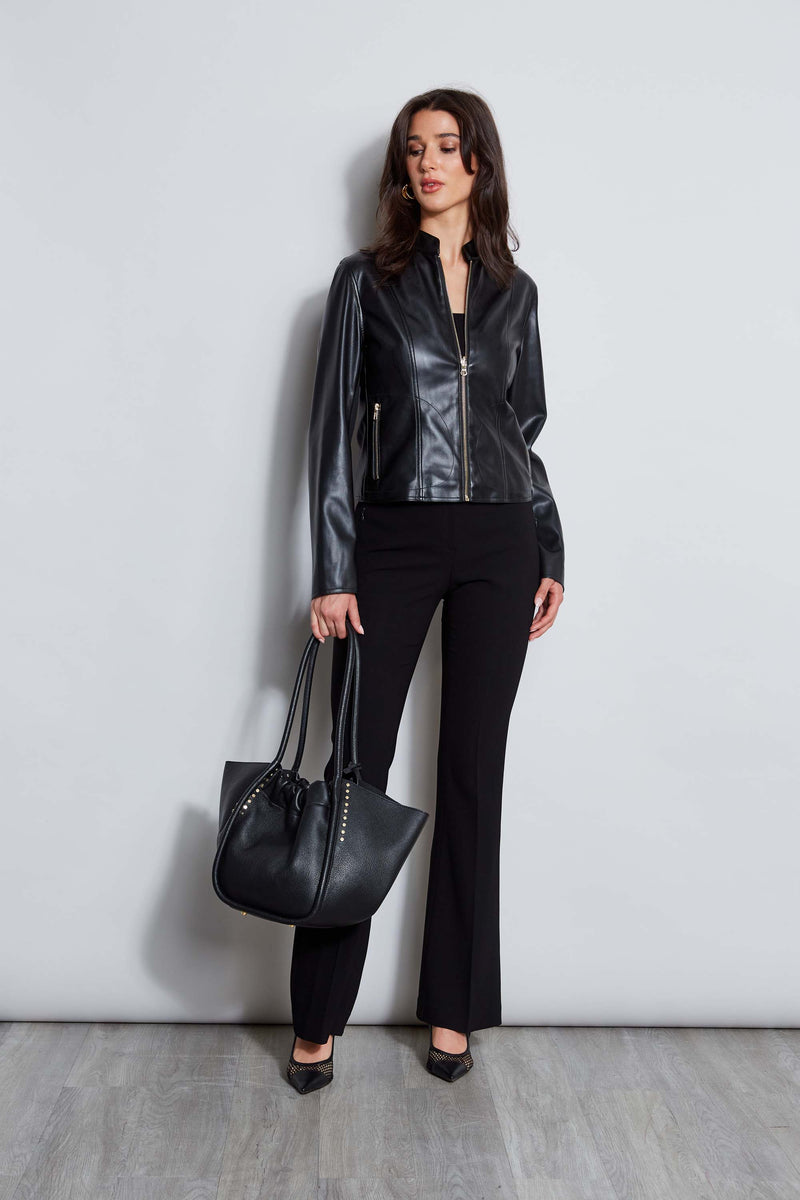 Vegan Leather Moto Jacket – Elie Tahari - Main Image