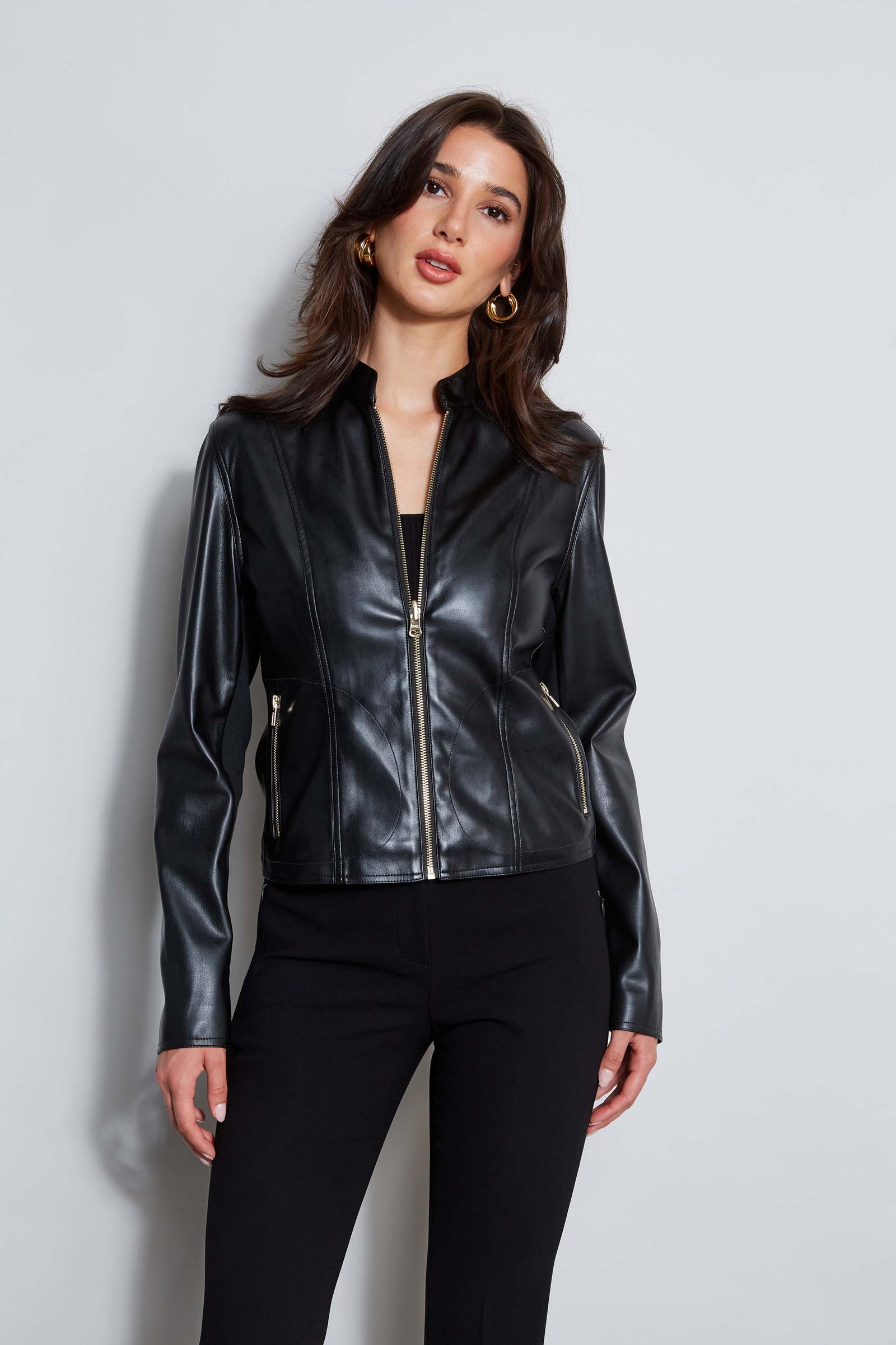 Vegan Leather Moto Jacket Elie Tahari