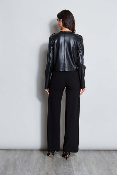 Vegan Leather Crest Button Jacket Image 5