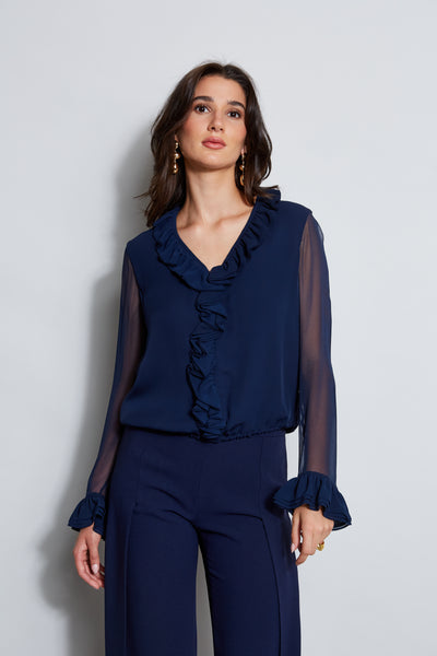 Ruffle Silk Shirt Image 3